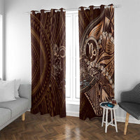 Personalised Polynesia Zodiac Capricorn Window Curtain Galaxy Polynesian Pattern Chest Tattoo Style LT14 With Grommets Brown - Polynesian Pride