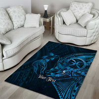 Personalised Polynesia Zodiac Pisces Area Rug Galaxy Polynesian Pattern Chest Tattoo Style LT14 - Polynesian Pride