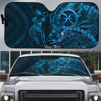 Personalised Polynesia Zodiac Pisces Auto Sun Shade Galaxy Polynesian Pattern Chest Tattoo Style LT14 Blue - Polynesian Pride
