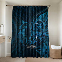 Personalised Polynesia Zodiac Pisces Bathroom Set Galaxy Polynesian Pattern Chest Tattoo Style LT14 Shower Curtain Only Blue - Polynesian Pride