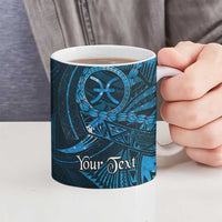 Personalised Polynesia Zodiac Pisces Ceramic Mug Galaxy Polynesian Pattern Chest Tattoo Style LT14 - Polynesian Pride