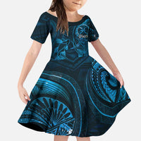 Personalised Polynesia Zodiac Pisces Family Matching Long Sleeve Bodycon Dress and Hawaiian Shirt Galaxy Polynesian Pattern Chest Tattoo Style