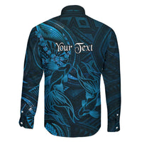 Personalised Polynesia Zodiac Pisces Family Matching Long Sleeve Bodycon Dress and Hawaiian Shirt Galaxy Polynesian Pattern Chest Tattoo Style