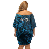 Personalised Polynesia Zodiac Pisces Off Shoulder Short Dress Galaxy Polynesian Pattern Chest Tattoo Style LT14 - Polynesian Pride
