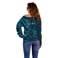 Personalised Polynesia Zodiac Pisces Off Shoulder Sweater Galaxy Polynesian Pattern Chest Tattoo Style LT14 - Polynesian Pride