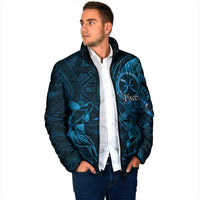 Personalised Polynesia Zodiac Pisces Padded Jacket Galaxy Polynesian Pattern Chest Tattoo Style LT14 - Polynesian Pride