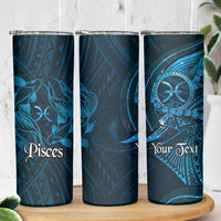 Personalised Polynesia Zodiac Pisces Skinny Tumbler Galaxy Polynesian Pattern Chest Tattoo Style LT14 - Polynesian Pride