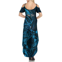 Personalised Polynesia Zodiac Pisces Summer Maxi Dress Galaxy Polynesian Pattern Chest Tattoo Style LT14 - Polynesian Pride