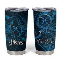 Personalised Polynesia Zodiac Pisces Tumbler Cup Galaxy Polynesian Pattern Chest Tattoo Style LT14 Blue - Polynesian Pride