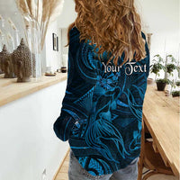Personalised Polynesia Zodiac Pisces Women Casual Shirt Galaxy Polynesian Pattern Chest Tattoo Style LT14 - Polynesian Pride