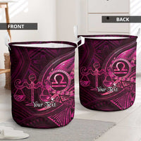 Personalised Polynesia Zodiac Libra Laundry Basket Galaxy Polynesian Pattern Chest Tattoo Style LT14 - Polynesian Pride