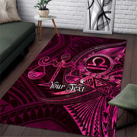 Personalised Polynesia Zodiac Libra Area Rug Galaxy Polynesian Pattern Chest Tattoo Style LT14 Pink - Polynesian Pride
