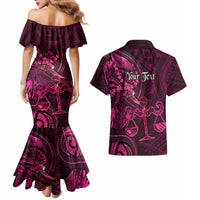 Personalised Polynesia Zodiac Libra Couples Matching Mermaid Dress and Hawaiian Shirt Galaxy Polynesian Pattern Chest Tattoo Style LT14 - Polynesian Pride