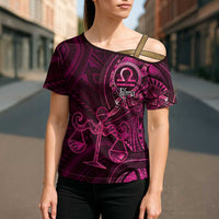 Personalised Polynesia Zodiac Libra Cross Shoulder Shirt Galaxy Polynesian Pattern Chest Tattoo Style LT14 - Polynesian Pride