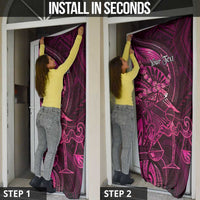 Personalised Polynesia Zodiac Libra Door Cover Galaxy Polynesian Pattern Chest Tattoo Style LT14 - Polynesian Pride