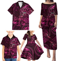 Personalised Polynesia Zodiac Libra Family Matching Puletasi and Hawaiian Shirt Galaxy Polynesian Pattern Chest Tattoo Style LT14 - Polynesian Pride
