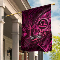 Personalised Polynesia Zodiac Libra Garden Flag Galaxy Polynesian Pattern Chest Tattoo Style LT14 House Flag Pink - Polynesian Pride