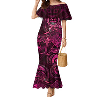 Personalised Polynesia Zodiac Libra Mermaid Dress Galaxy Polynesian Pattern Chest Tattoo Style LT14 Women Pink - Polynesian Pride