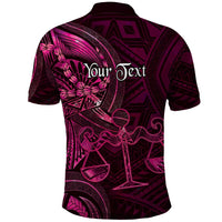 Personalised Polynesia Zodiac Libra Polo Shirt Galaxy Polynesian Pattern Chest Tattoo Style LT14 - Polynesian Pride
