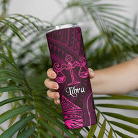 Personalised Polynesia Zodiac Libra Skinny Tumbler Galaxy Polynesian Pattern Chest Tattoo Style LT14 - Polynesian Pride
