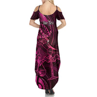 Personalised Polynesia Zodiac Libra Summer Maxi Dress Galaxy Polynesian Pattern Chest Tattoo Style LT14 - Polynesian Pride