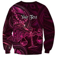 Personalised Polynesia Zodiac Libra Sweatshirt Galaxy Polynesian Pattern Chest Tattoo Style LT14 - Polynesian Pride