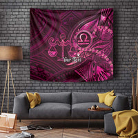 Personalised Polynesia Zodiac Libra Tapestry Galaxy Polynesian Pattern Chest Tattoo Style LT14 Pink - Polynesian Pride
