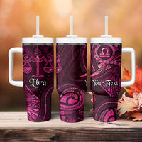 Personalised Polynesia Zodiac Libra Tumbler With Handle Galaxy Polynesian Pattern Chest Tattoo Style LT14 - Polynesian Pride
