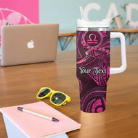 Personalised Polynesia Zodiac Libra Tumbler With Handle Galaxy Polynesian Pattern Chest Tattoo Style LT14 - Polynesian Pride