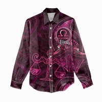 Personalised Polynesia Zodiac Libra Women Casual Shirt Galaxy Polynesian Pattern Chest Tattoo Style LT14 - Polynesian Pride