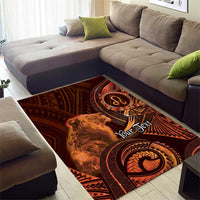 Personalised Polynesia Zodiac Leo Area Rug Galaxy Polynesian Pattern Chest Tattoo Style LT14 - Polynesian Pride