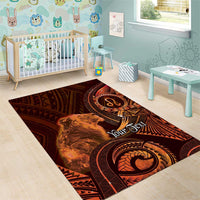 Personalised Polynesia Zodiac Leo Area Rug Galaxy Polynesian Pattern Chest Tattoo Style LT14 - Polynesian Pride