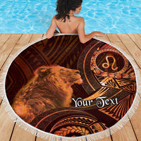 Personalised Polynesia Zodiac Leo Beach Blanket Galaxy Polynesian Pattern Chest Tattoo Style LT14 - Polynesian Pride