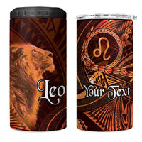 Personalised Polynesia Zodiac Leo 4 in 1 Can Cooler Tumbler Galaxy Polynesian Pattern Chest Tattoo Style LT14 One Size: 16 oz Orange - Polynesian Pride