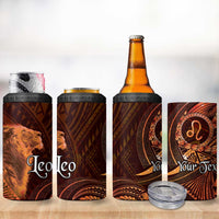 Personalised Polynesia Zodiac Leo 4 in 1 Can Cooler Tumbler Galaxy Polynesian Pattern Chest Tattoo Style LT14 - Polynesian Pride