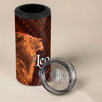 Personalised Polynesia Zodiac Leo 4 in 1 Can Cooler Tumbler Galaxy Polynesian Pattern Chest Tattoo Style LT14 - Polynesian Pride