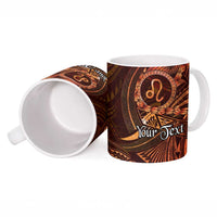 Personalised Polynesia Zodiac Leo Ceramic Mug Galaxy Polynesian Pattern Chest Tattoo Style LT14 - Polynesian Pride