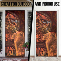 Personalised Polynesia Zodiac Leo Door Cover Galaxy Polynesian Pattern Chest Tattoo Style LT14 - Polynesian Pride