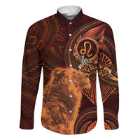 Personalised Polynesia Zodiac Leo Family Matching Long Sleeve Bodycon Dress and Hawaiian Shirt Galaxy Polynesian Pattern Chest Tattoo Style