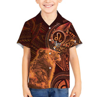 Personalised Polynesia Zodiac Leo Family Matching Long Sleeve Bodycon Dress and Hawaiian Shirt Galaxy Polynesian Pattern Chest Tattoo Style