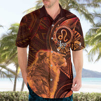 Personalised Polynesia Zodiac Leo Hawaiian Shirt Galaxy Polynesian Pattern Chest Tattoo Style