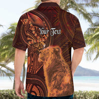 Personalised Polynesia Zodiac Leo Hawaiian Shirt Galaxy Polynesian Pattern Chest Tattoo Style