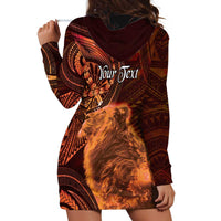 Personalised Polynesia Zodiac Leo Hoodie Dress Galaxy Polynesian Pattern Chest Tattoo Style LT14 - Polynesian Pride
