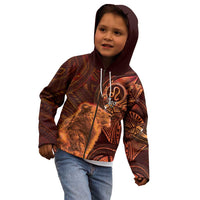 Personalised Polynesia Zodiac Leo Kid Hoodie Galaxy Polynesian Pattern Chest Tattoo Style LT14 - Polynesian Pride