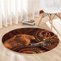 Personalised Polynesia Zodiac Leo Round Carpet Galaxy Polynesian Pattern Chest Tattoo Style LT14 - Polynesian Pride