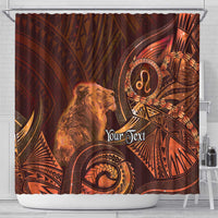 Personalised Polynesia Zodiac Leo Shower Curtain Galaxy Polynesian Pattern Chest Tattoo Style LT14 - Polynesian Pride