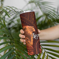 Personalised Polynesia Zodiac Leo Skinny Tumbler Galaxy Polynesian Pattern Chest Tattoo Style LT14 - Polynesian Pride