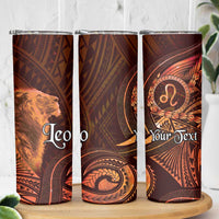 Personalised Polynesia Zodiac Leo Skinny Tumbler Galaxy Polynesian Pattern Chest Tattoo Style LT14 - Polynesian Pride