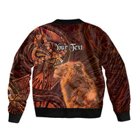 Personalised Polynesia Zodiac Leo Sleeve Zip Bomber Jacket Galaxy Polynesian Pattern Chest Tattoo Style LT14 - Polynesian Pride