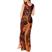 Personalised Polynesia Zodiac Leo Tank Maxi Dress Galaxy Polynesian Pattern Chest Tattoo Style LT14 - Polynesian Pride